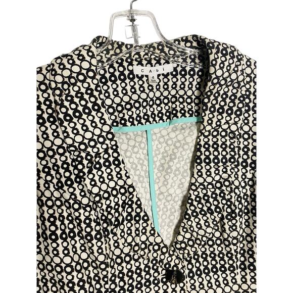 CAbi Black & Cream Printed Du Jour Cotton Office Blazer WMN'S SZ 4 - Picture 8 of 12